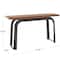 55" Black Metal Layered Arch Living Room Console Table with Brown Tabletop